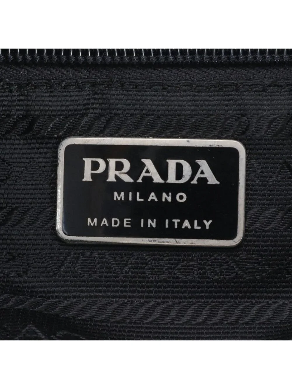 Prada Tessuto Nylon Triangle Logo Leather Shoulder Bag Crossbody Black
